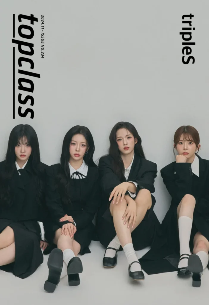 tripleS Shines Bright: Hyerin, Jiwoo, Yooyeon, and Kotone Take Center Stage on topclass Magazine Cover!