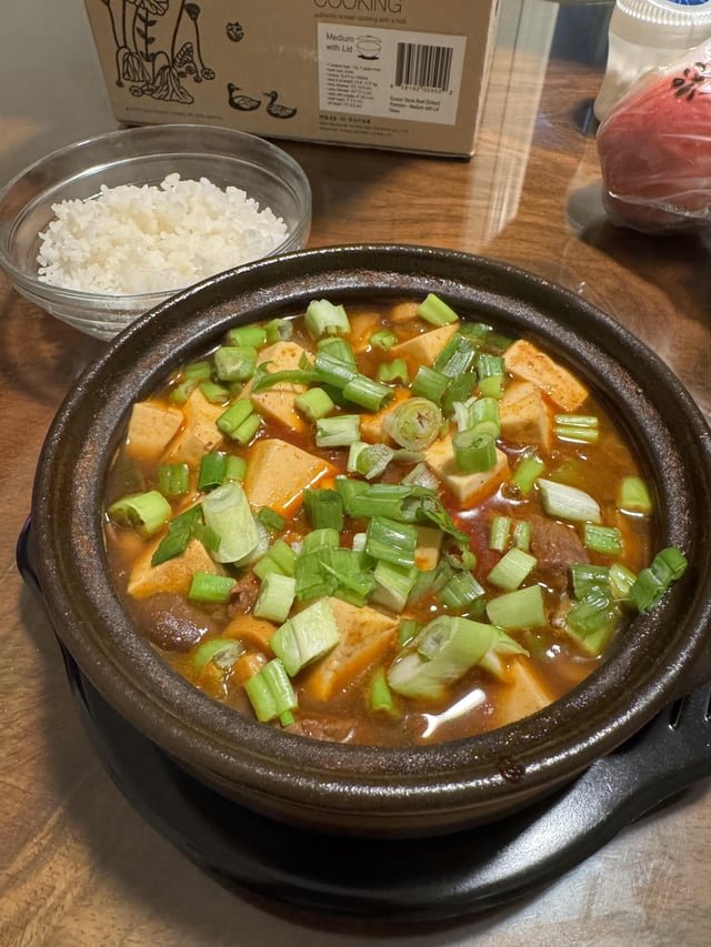 I made Sundubu jjigae (also with short rib)