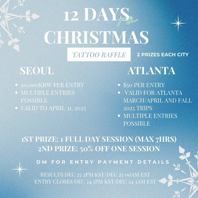 Raffle closing Dec 24 5pm~