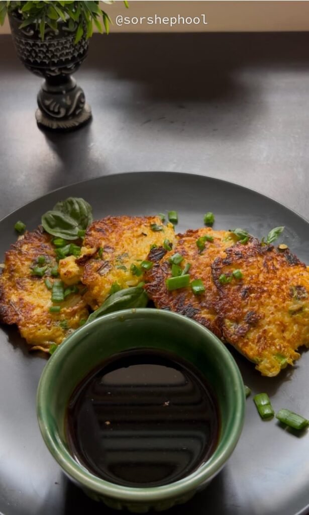 I made Rice Kimchi Pancakes 🥞