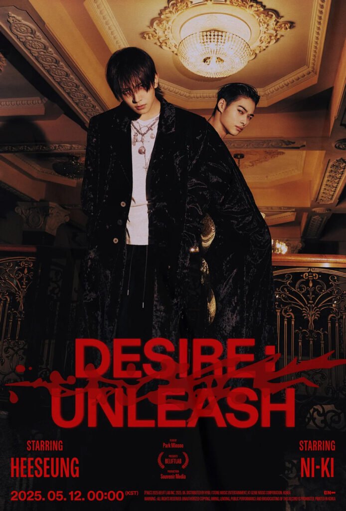 ENHYPEN Unveils ‘DESIRE : UNLEASH’ Mini Album with Striking Concept Cinema Poster and June 2025 Release