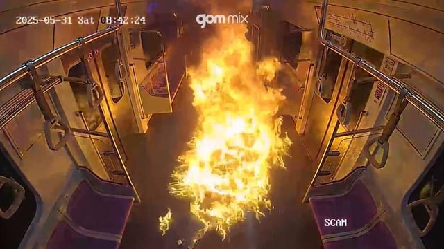 Police release CCTV footage of May 31 subway arson attack