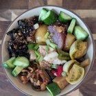 Pork belly suyuk on rice with everything I had