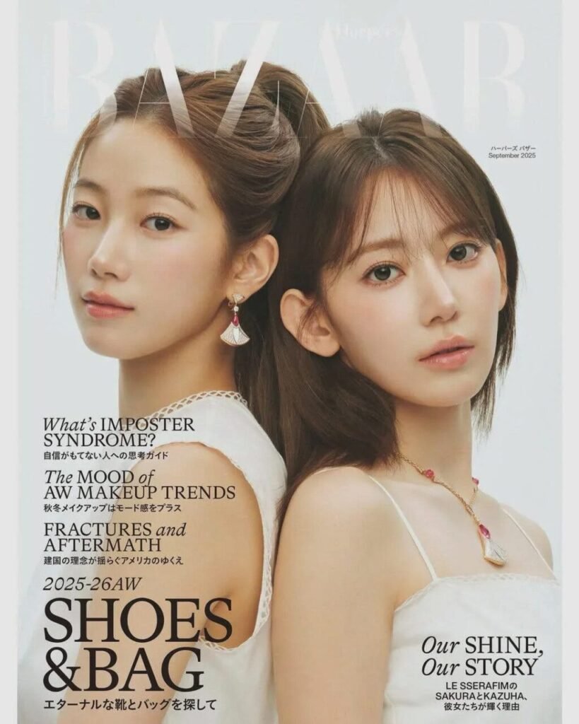 LE SSERAFIM’s Sakura and Kazuha Embody Elegance in Bulgari’s Diva Dream Campaign on Harper’s Bazaar September 2025