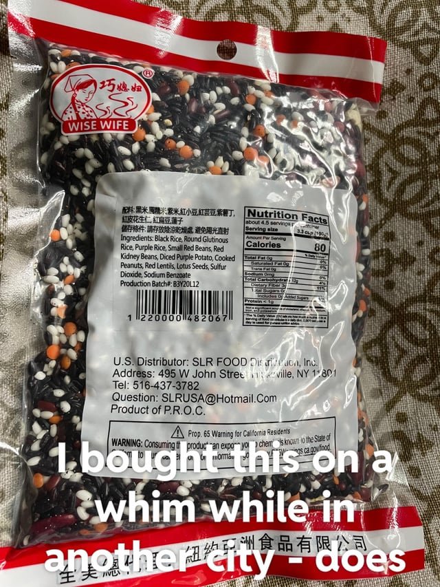 Looking for advice on how to cook this porridge. (Bought on whim from Asian grocer in another city & I wasn’t able to find any info in an internet search)