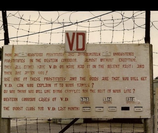 A sign posted outside a U.S. military base near Yongjugol, where my uncle was stationed in the early 1980s
