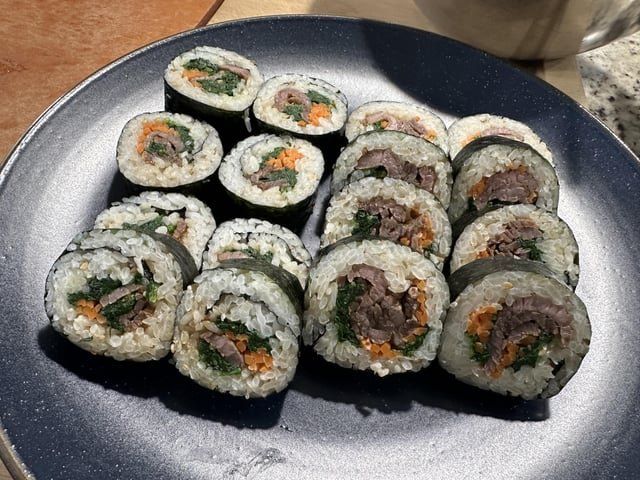Our first kimbap
