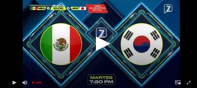 Mexico Soccer Broadcast Shows flag of Korea in Japan vs Mexico game