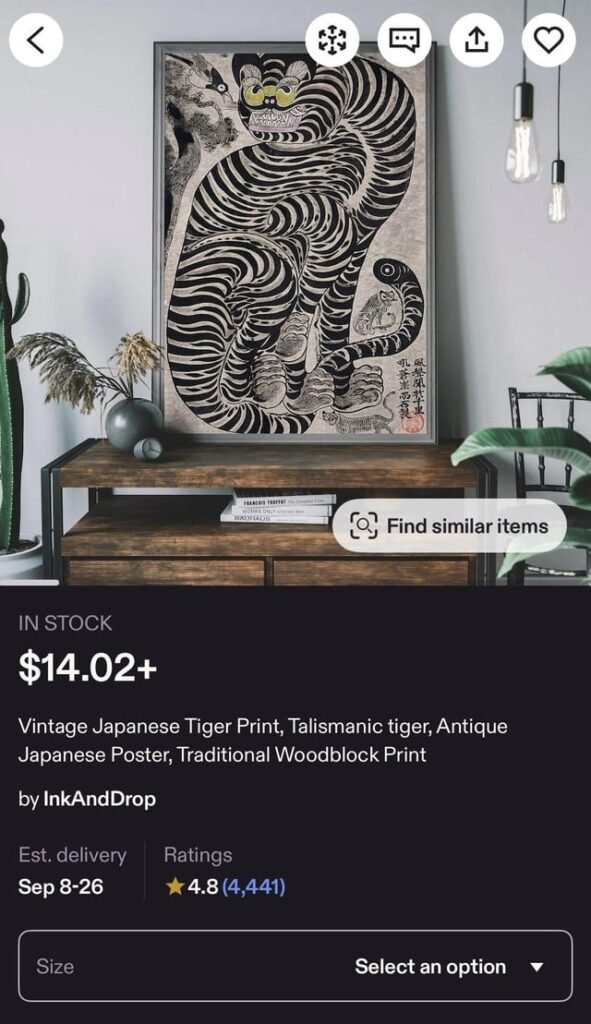 HoJakDo mislabeled as Japanese art on Etsy