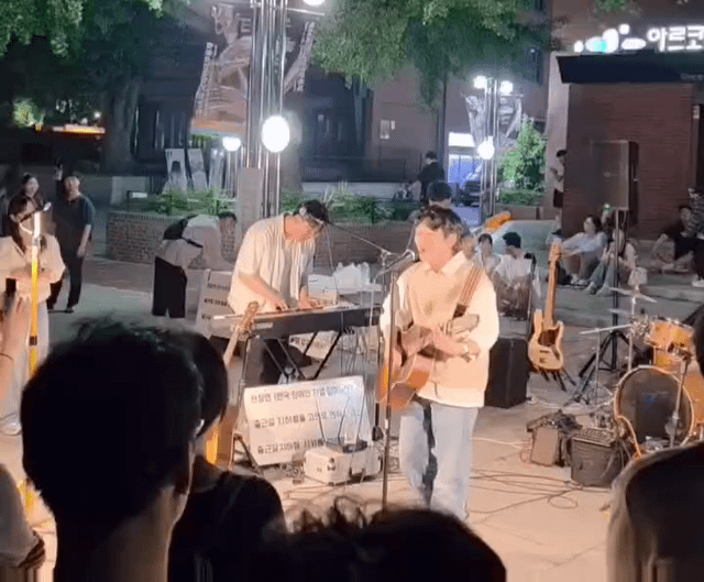 Street Buskers in Seoul yesterday. Who are they?