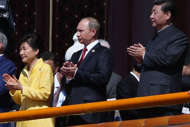 10 years ago today: South Korean President Park Geun-hye stood shoulder to shoulder with Xi and Putin at a military parade in Beijing