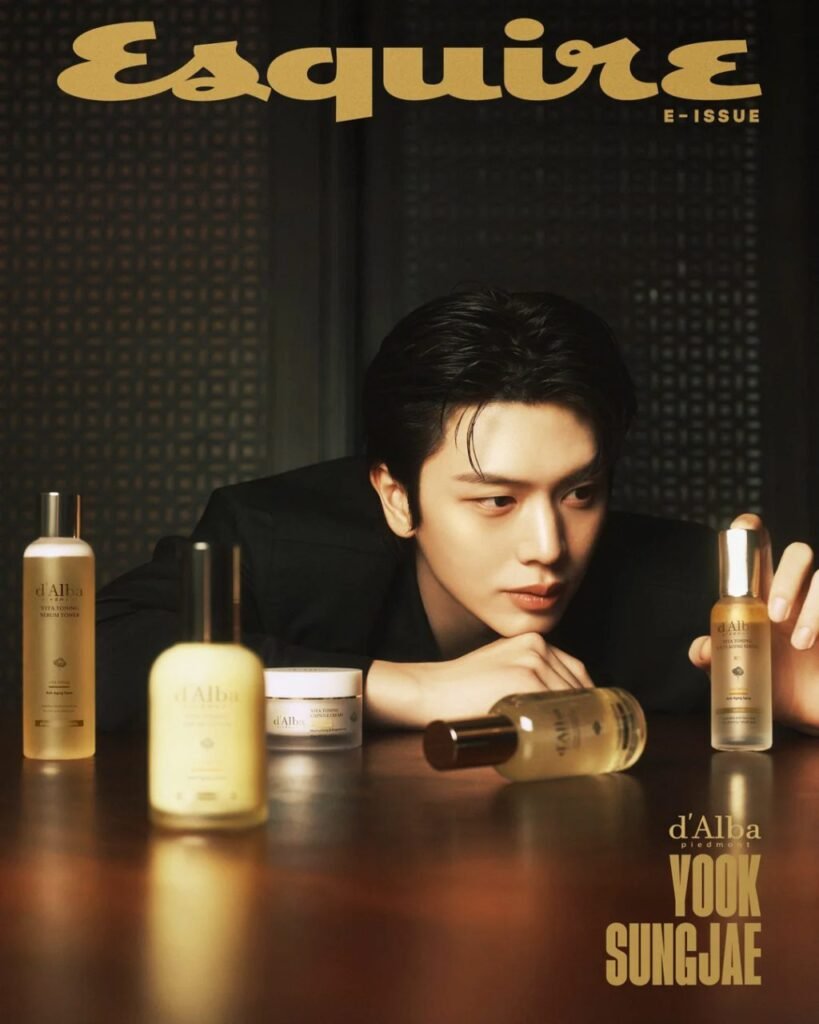 Yook Sungjae of BTOB Stuns in ESQUIRE Korea October 2025 d’Alba Digital Cover with Luxury Fashion and Skincare Narrative