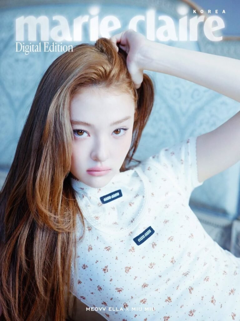MEOVV Ella is the Radiant Face of Marie Claire Korea x Miu Miu December 2025 Digital Cover: A Stylish Fusion of Youthful Energy and Italian Elegance