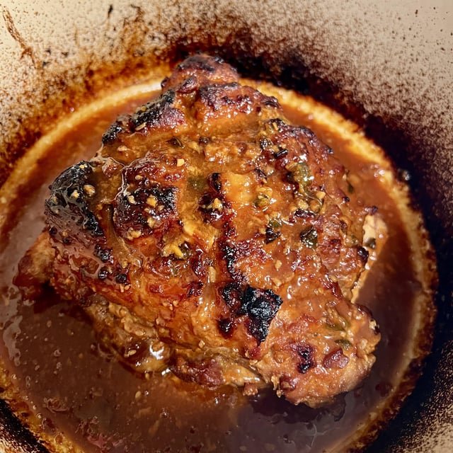 Pork shoulder roast that I marinated in homemade 쌈장 [ssam-jang]