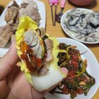 Perfect winter comfort food: Fresh oysters and pork belly wraps.