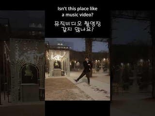 First day of snow in a hidden romantic place in seoul