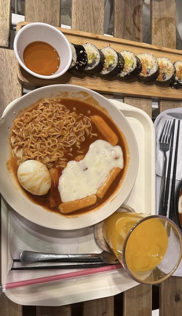 I had this rabokki and kimbap at a Korean restaurant. What’s the sweet brown sauce they served with kimbap? Sadly forgot to ask :(