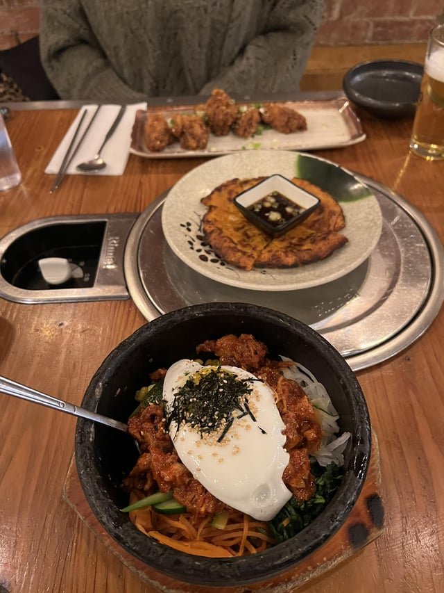jeyuk-bokkeum bibimbap 🥵 x kimchi jeon is elite