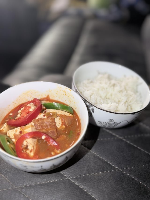 My attempt at Kimchi Sundubu Jjigae