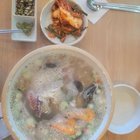 Seafood Kalguksu & Korean green onion pancake with mussels