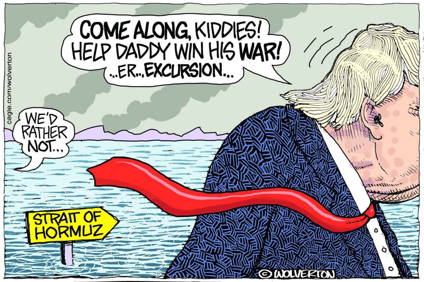 Trump off to open Hormuz Strait with no help