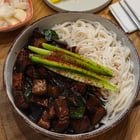 Jjajangmyeon (자장면). Yes with onions and yes with extra vinegar