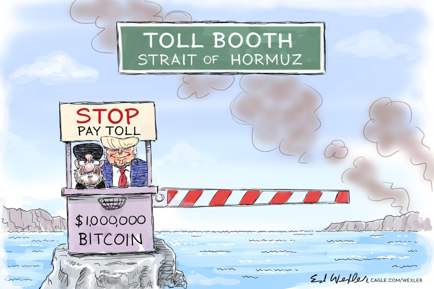 Toll booth Hormuz bitcoin