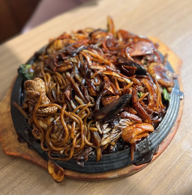 Sizzling Seafood Jajangmyeon. The smoky flavor is on another level.
