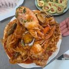 This seafood portion is for three people, and the serving size is quite generous