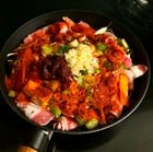 ​I made some Kong-bul (Spicy Pork with Bean Sprouts). It was so hot, we also had some sweet snacks to cool down.