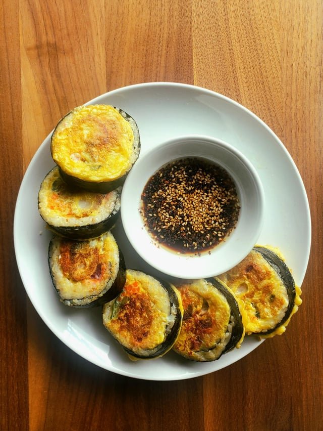 I finally made kimbap jeon after seeing it on TV a few years ago!