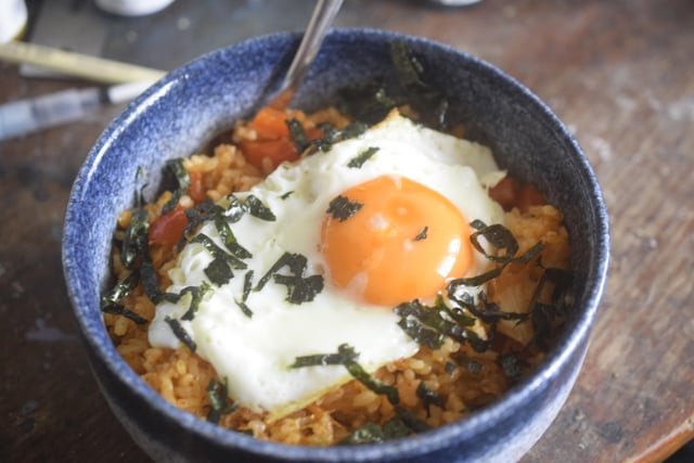 Nothing fancy, but kimchi fried rice with a fried egg is my new “where have you been my whole life” food discovery.