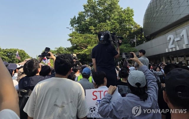 Election protesters, sports officials locked in standoff over entry to ballot-counting center