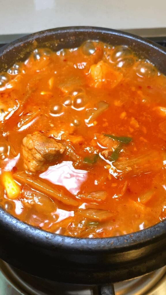 Homemade Pork Spare Ribs Kimchi Stew & Korean Rolled Omelette