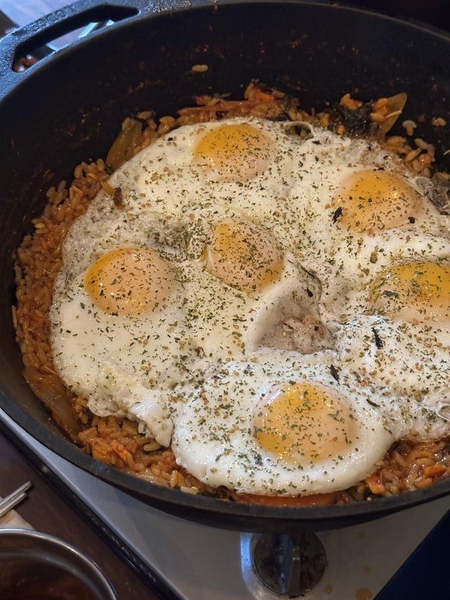 Amazing kimchi fried rice & a fried egg
