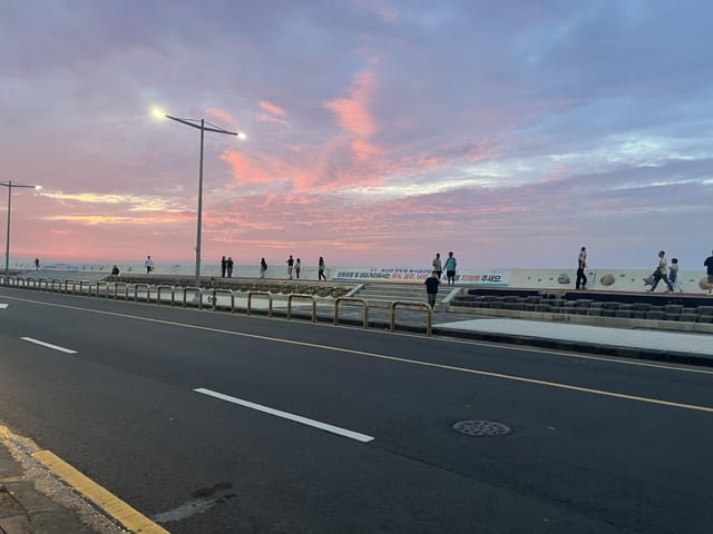 The Beautiful Sunset on Jeju Island, South Korea