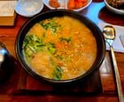 All-you-can-refill sundae and offal at a pork gukbap spot in Korea