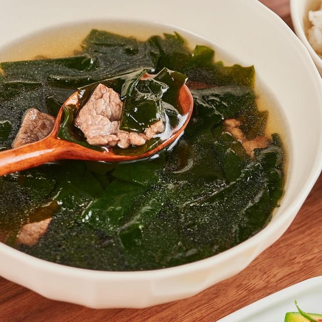 Koreans eat seaweed soup after giving birth because of whales?
