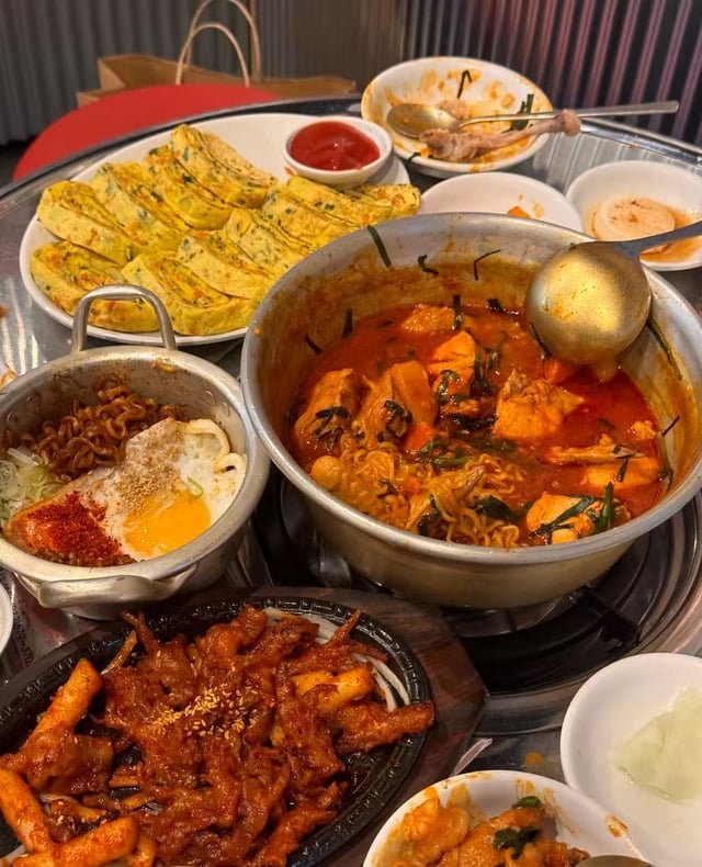 Overwhelmed by this incredible spread of Korean food